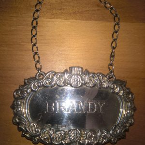 silver brandy decanter tag