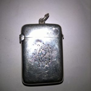 silver vesta case dated 1892