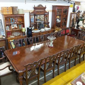 Chippindale style table and 12 chairs
